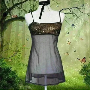 Y2K Mesh Golden Bedazzled Victoria’s Secret Slip